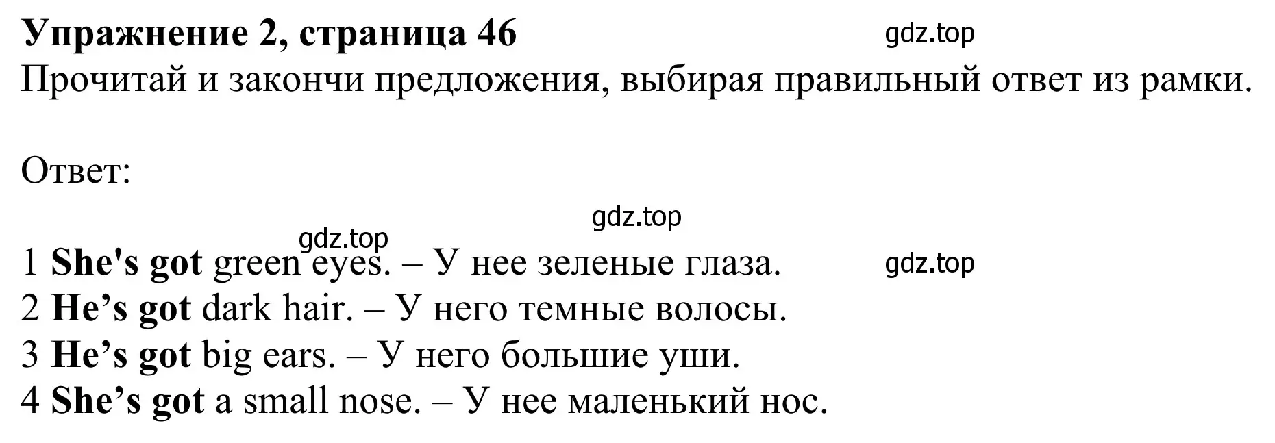 Решение 2. номер 2 (страница 46) гдз по английскому языку 2 класс Быкова, Дули, рабочая тетрадь