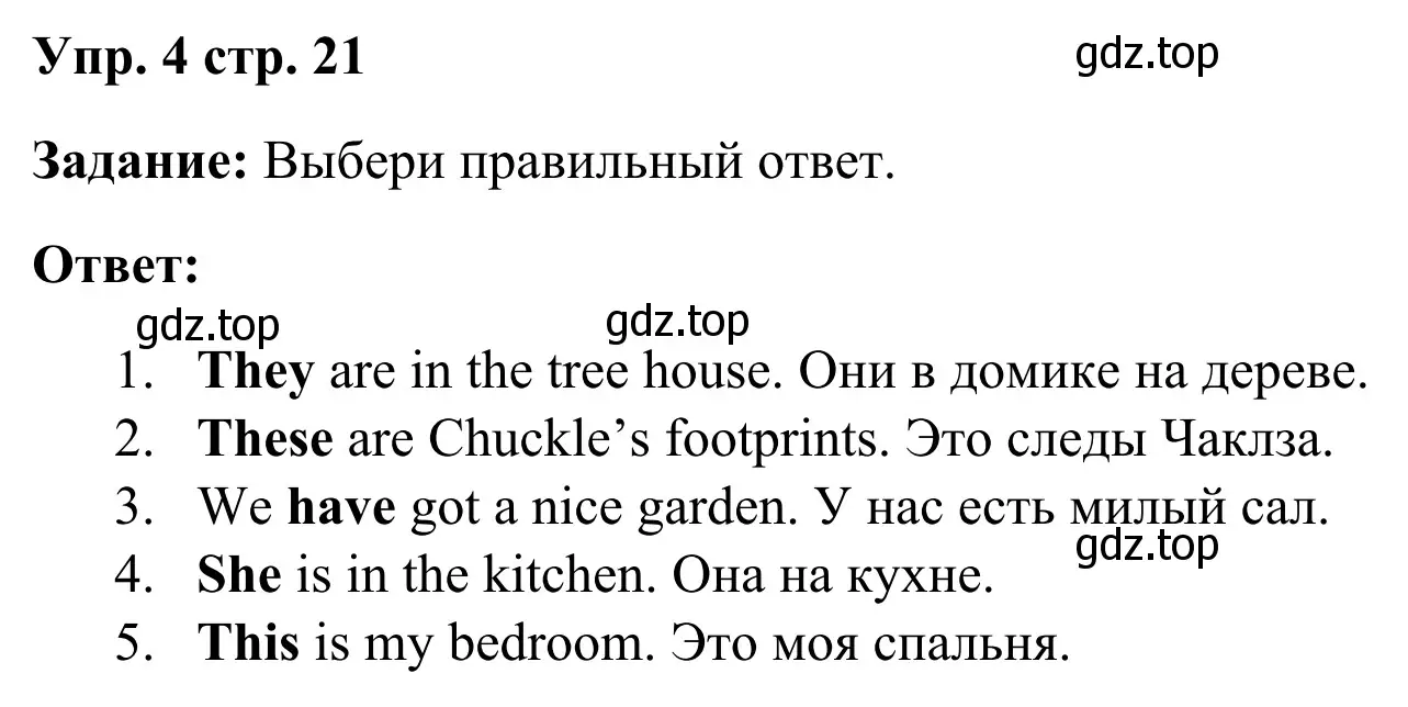 Решение 4. номер 4 (страница 21) гдз по английскому языку 2 класс Быкова, Дули, рабочая тетрадь