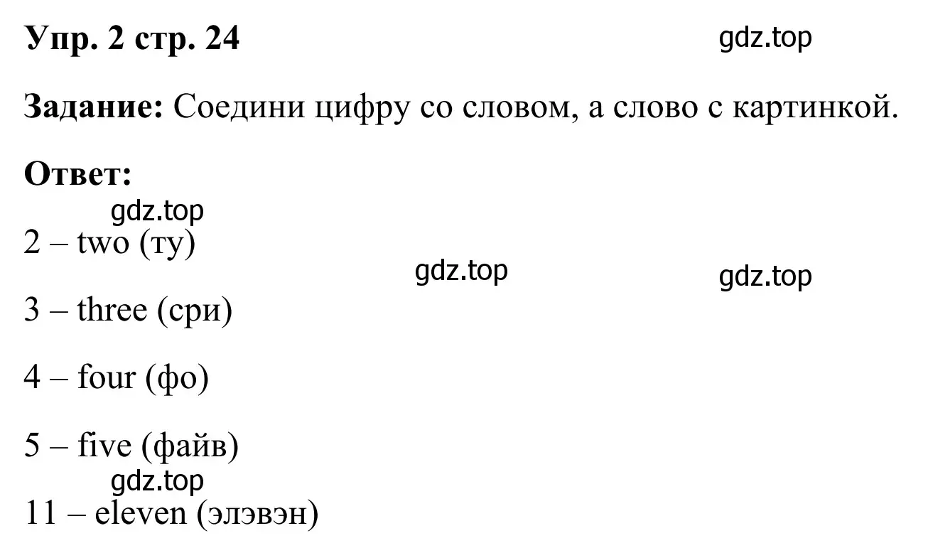 Решение 4. номер 2 (страница 24) гдз по английскому языку 2 класс Быкова, Дули, рабочая тетрадь