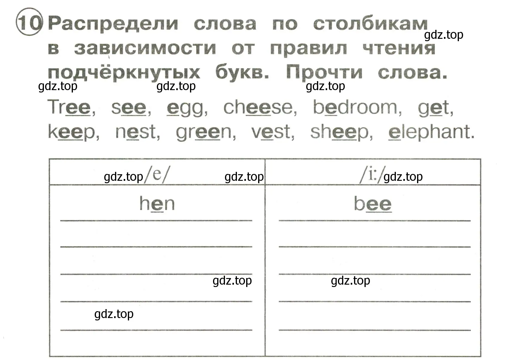 Условие номер 10 (страница 29) гдз по английскому языку 2 класс Быкова, Поспелова, сборник упражнений