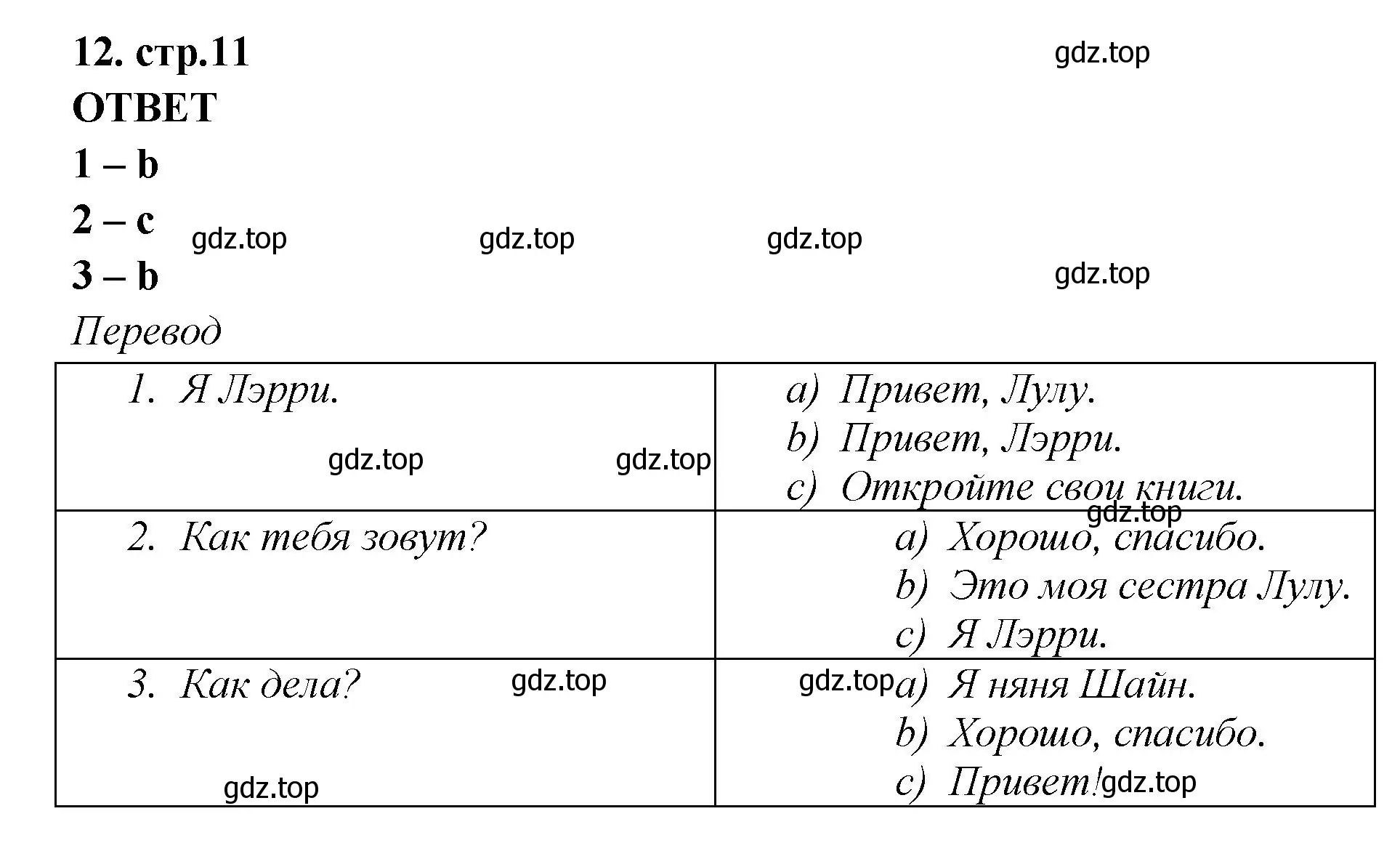 Решение номер 12 (страница 11) гдз по английскому языку 2 класс Быкова, Поспелова, сборник упражнений