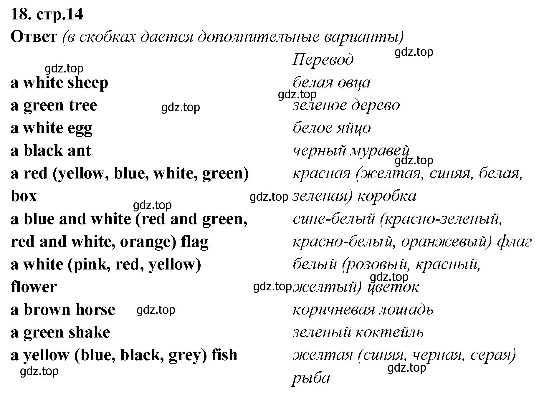 Решение номер 18 (страница 14) гдз по английскому языку 2 класс Быкова, Поспелова, сборник упражнений