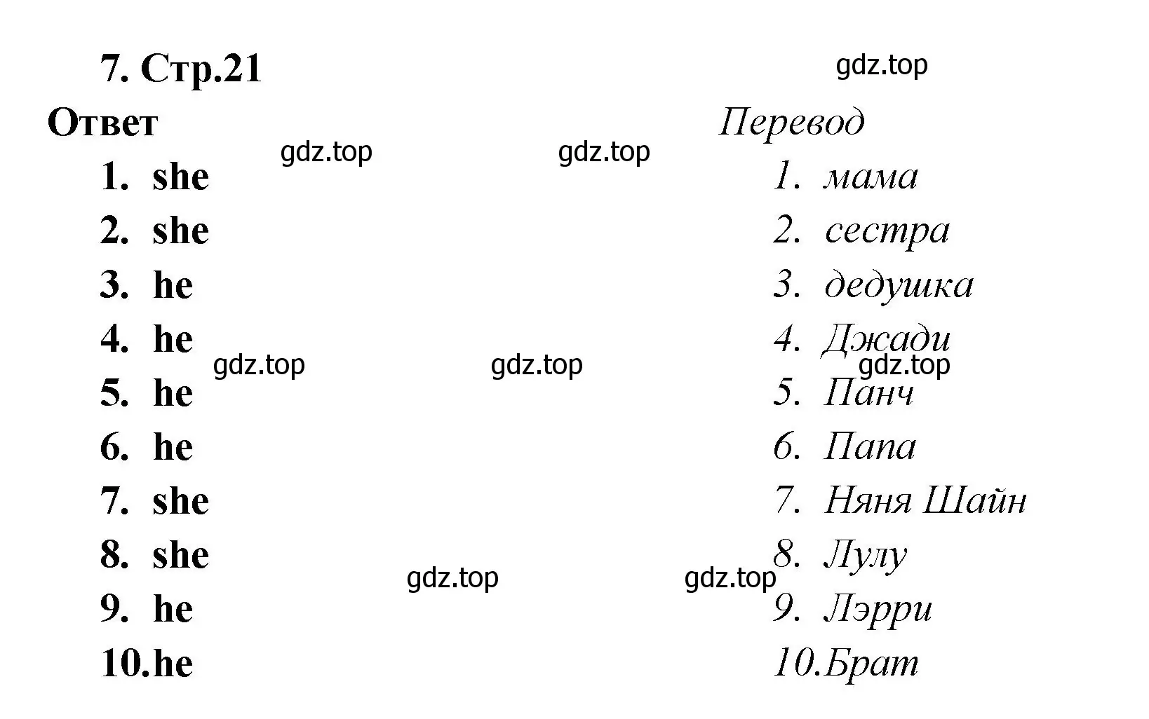 Решение номер 7 (страница 21) гдз по английскому языку 2 класс Быкова, Поспелова, сборник упражнений