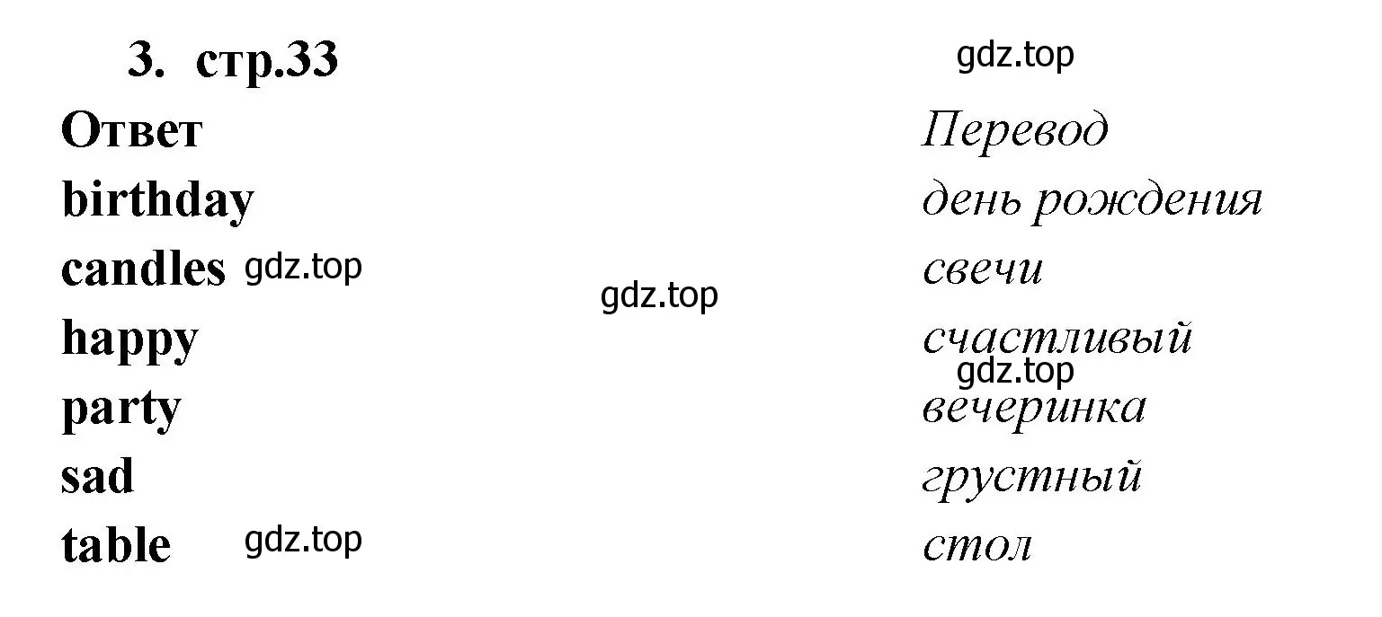 Решение номер 3 (страница 33) гдз по английскому языку 2 класс Быкова, Поспелова, сборник упражнений