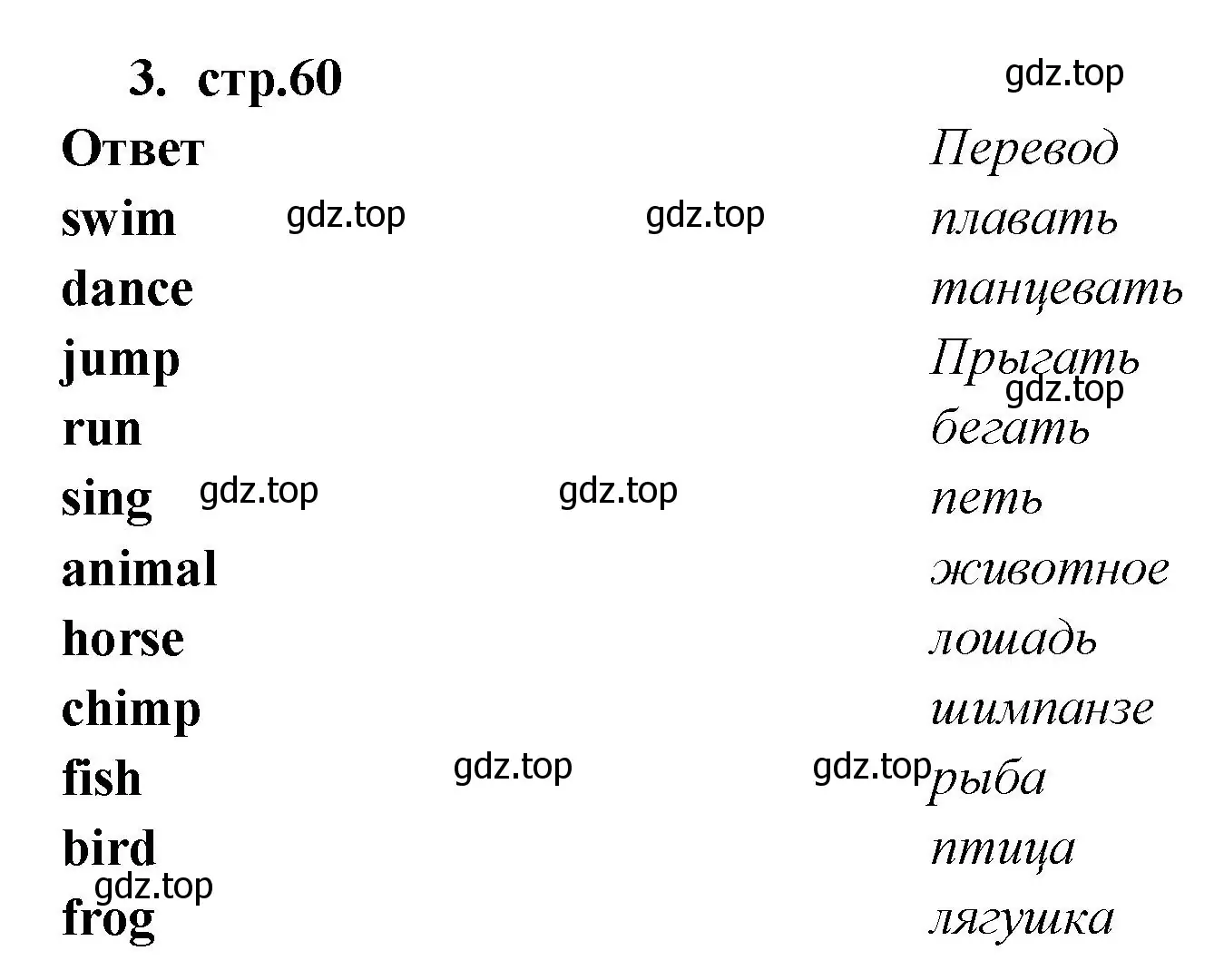 Решение номер 3 (страница 60) гдз по английскому языку 2 класс Быкова, Поспелова, сборник упражнений