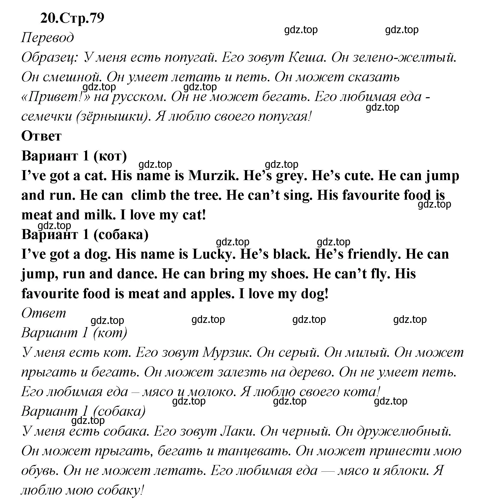 Решение номер 20 (страница 79) гдз по английскому языку 2 класс Быкова, Поспелова, сборник упражнений