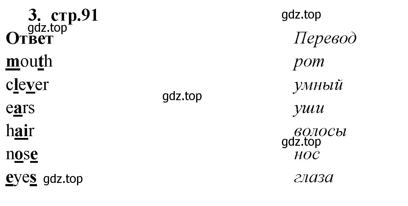 Решение номер 3 (страница 91) гдз по английскому языку 2 класс Быкова, Поспелова, сборник упражнений