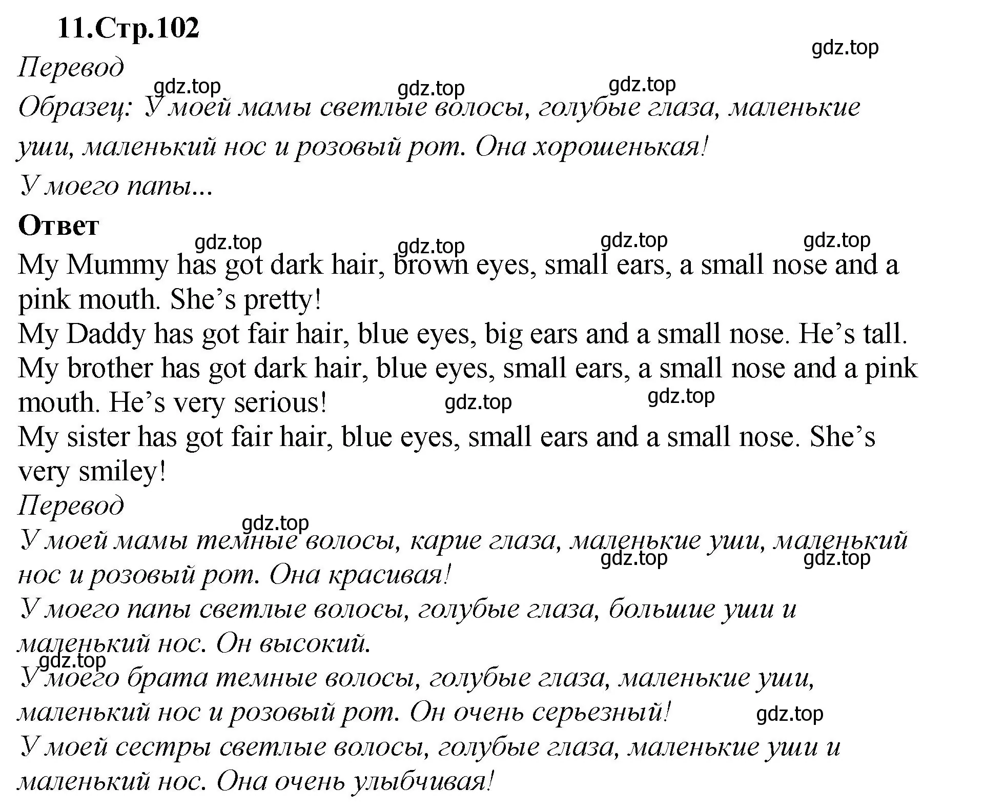 Решение номер 11 (страница 102) гдз по английскому языку 2 класс Быкова, Поспелова, сборник упражнений