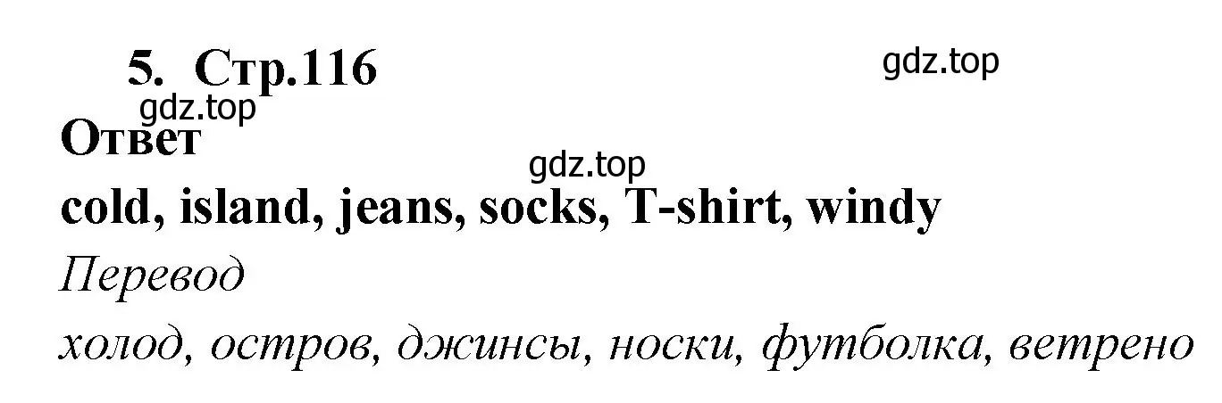 Решение номер 5 (страница 116) гдз по английскому языку 2 класс Быкова, Поспелова, сборник упражнений