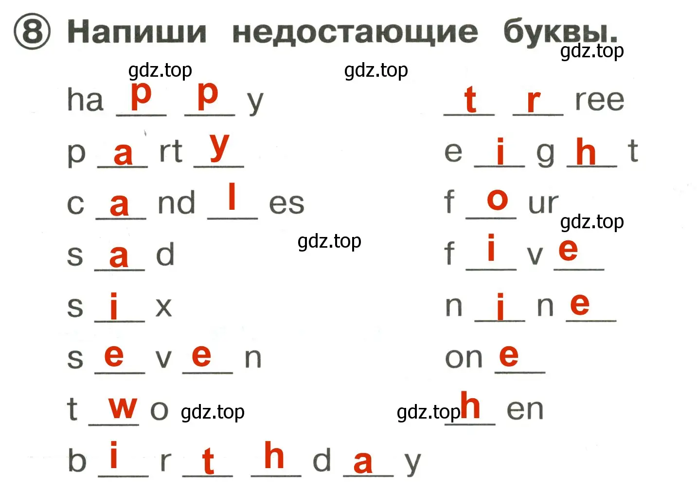 Решение 3. номер 8 (страница 36) гдз по английскому языку 2 класс Быкова, Поспелова, сборник упражнений