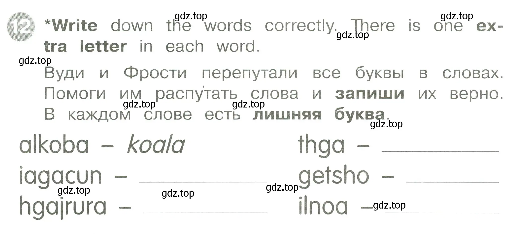 Условие номер 12 (страница 13) гдз по английскому языку 2 класс Котова, сборник упражнений