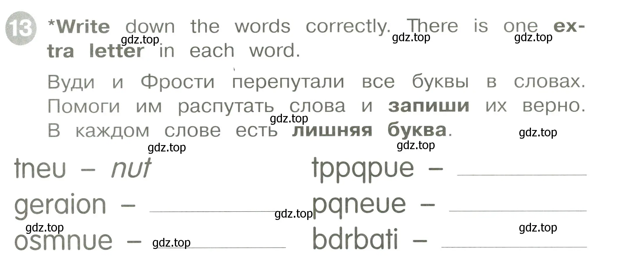 Условие номер 13 (страница 19) гдз по английскому языку 2 класс Котова, сборник упражнений