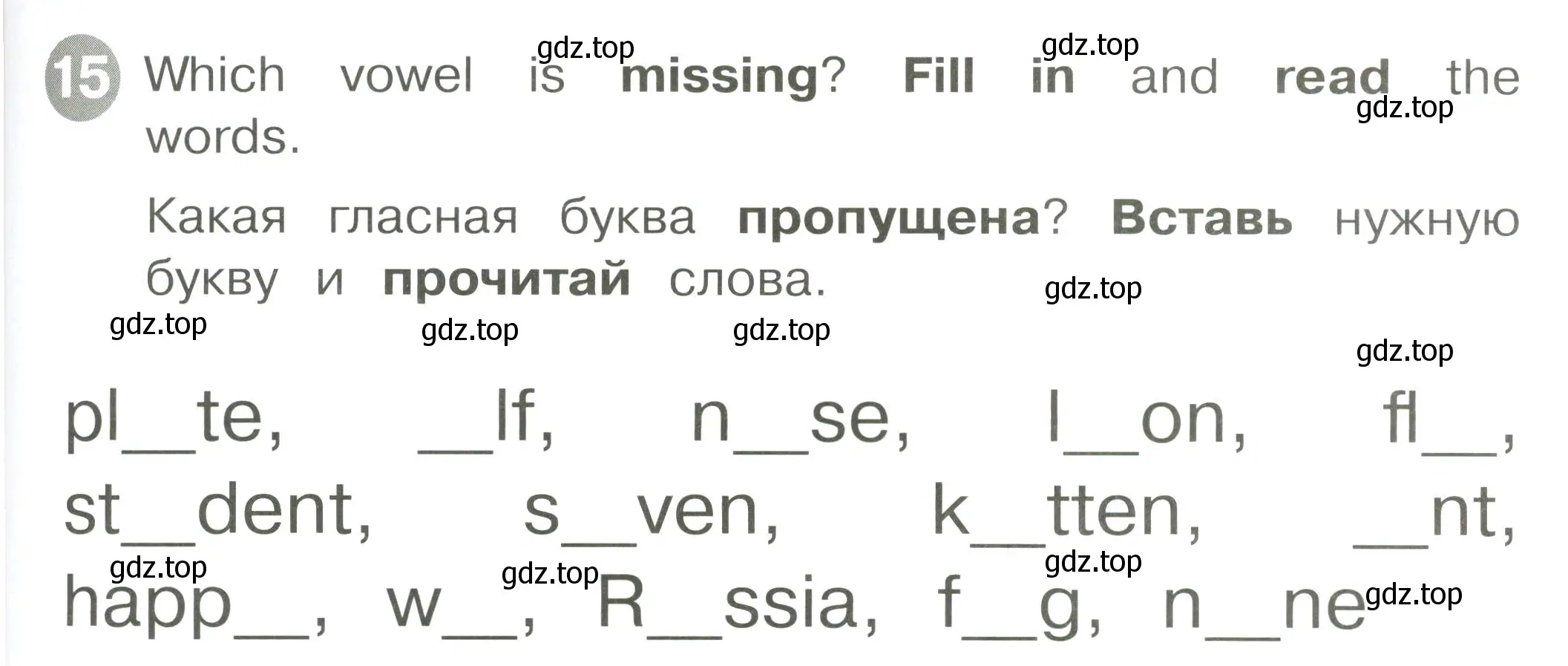 Условие номер 15 (страница 31) гдз по английскому языку 2 класс Котова, сборник упражнений