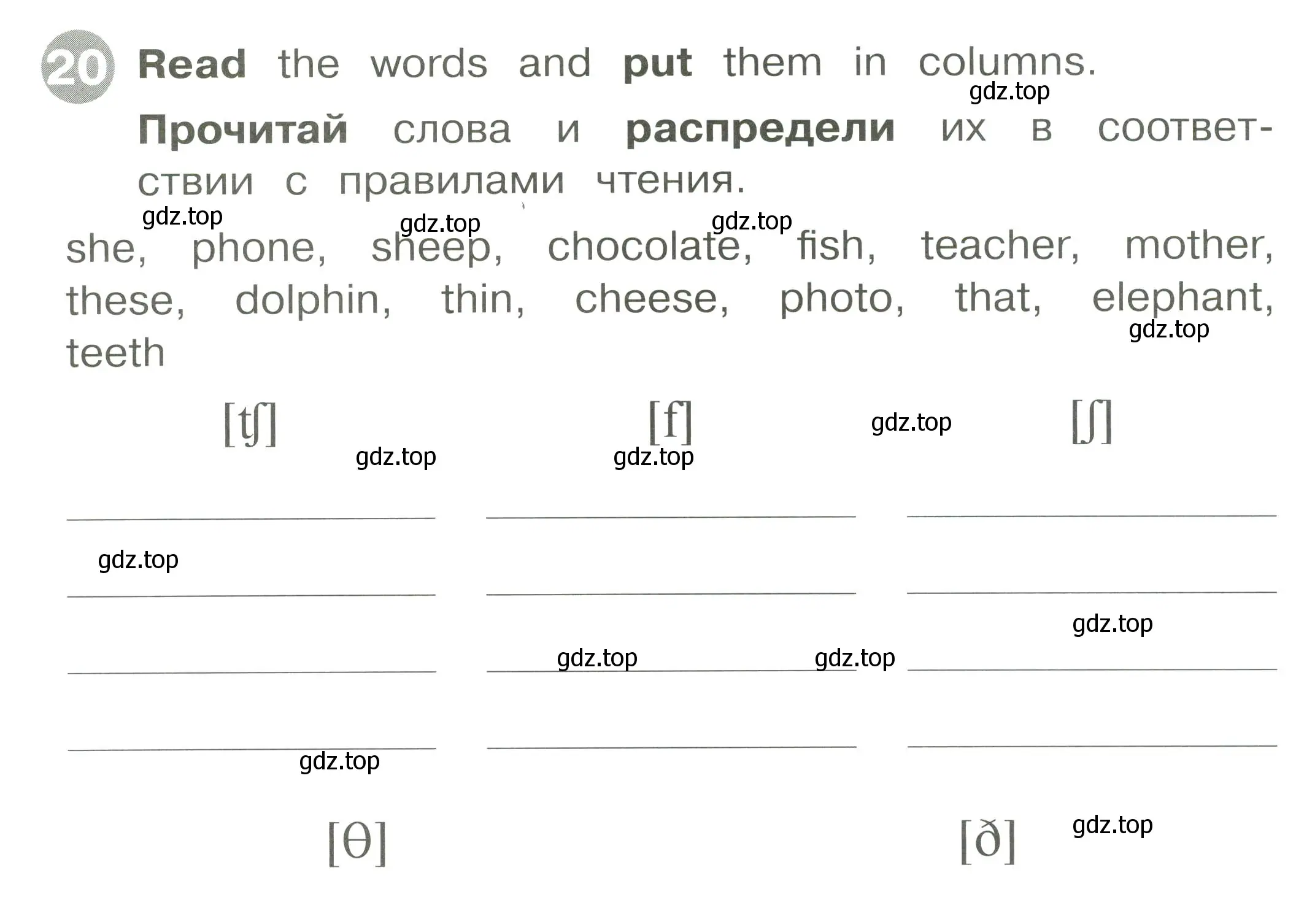 Условие номер 20 (страница 34) гдз по английскому языку 2 класс Котова, сборник упражнений