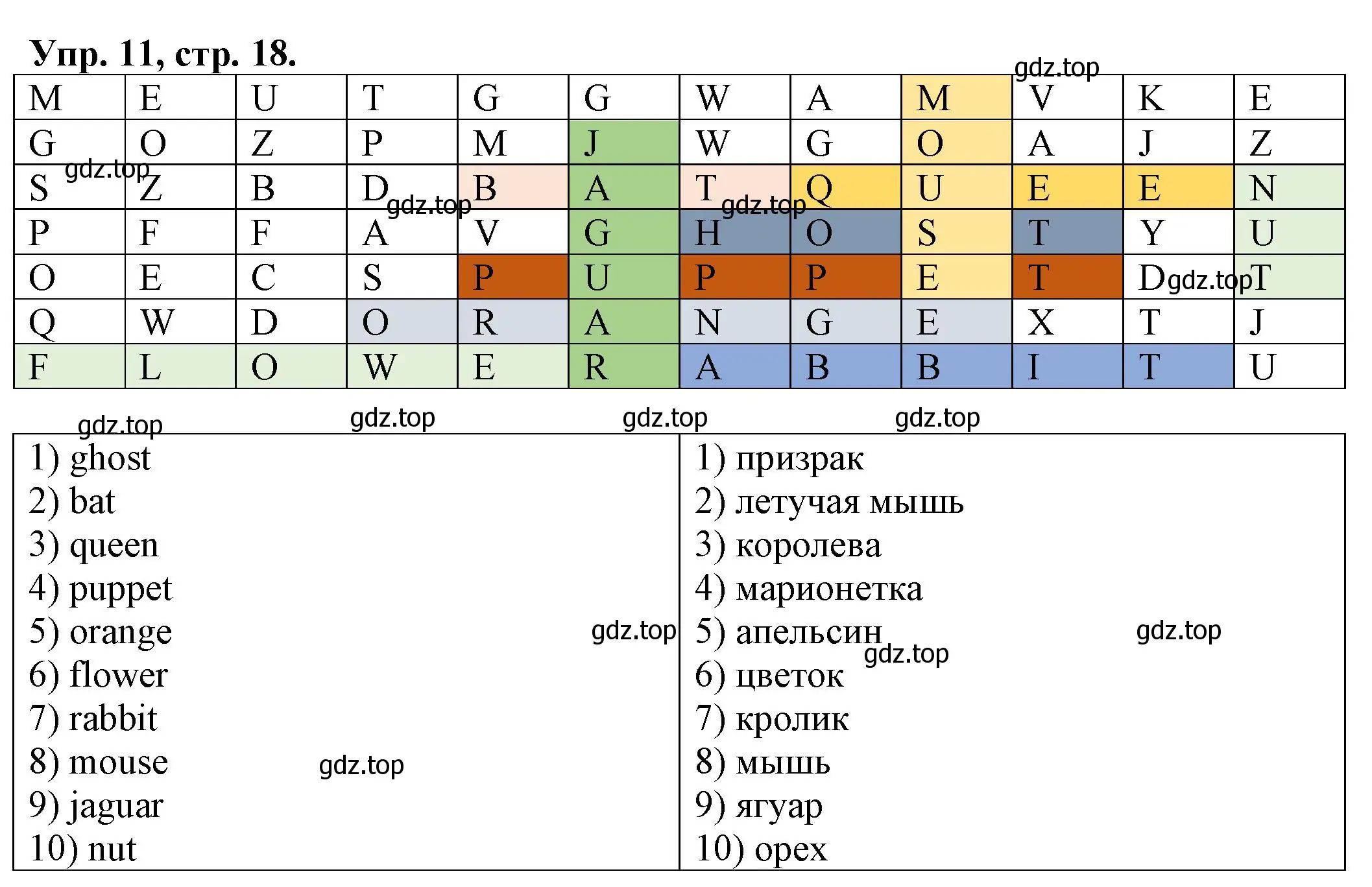 Решение номер 11 (страница 18) гдз по английскому языку 2 класс Котова, сборник упражнений