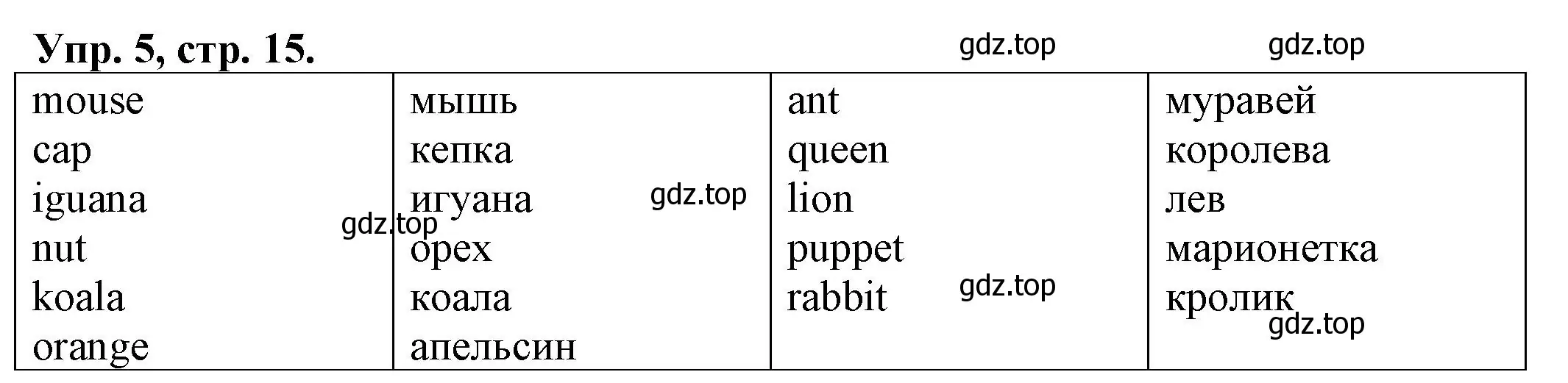 Решение номер 5 (страница 15) гдз по английскому языку 2 класс Котова, сборник упражнений