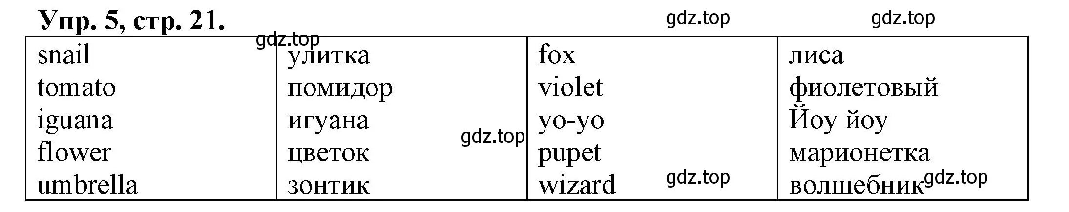 Решение номер 5 (страница 21) гдз по английскому языку 2 класс Котова, сборник упражнений