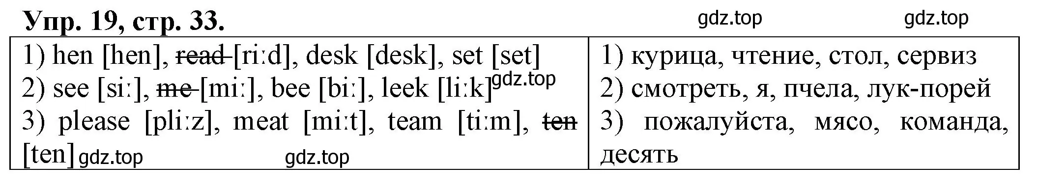 Решение номер 19 (страница 33) гдз по английскому языку 2 класс Котова, сборник упражнений