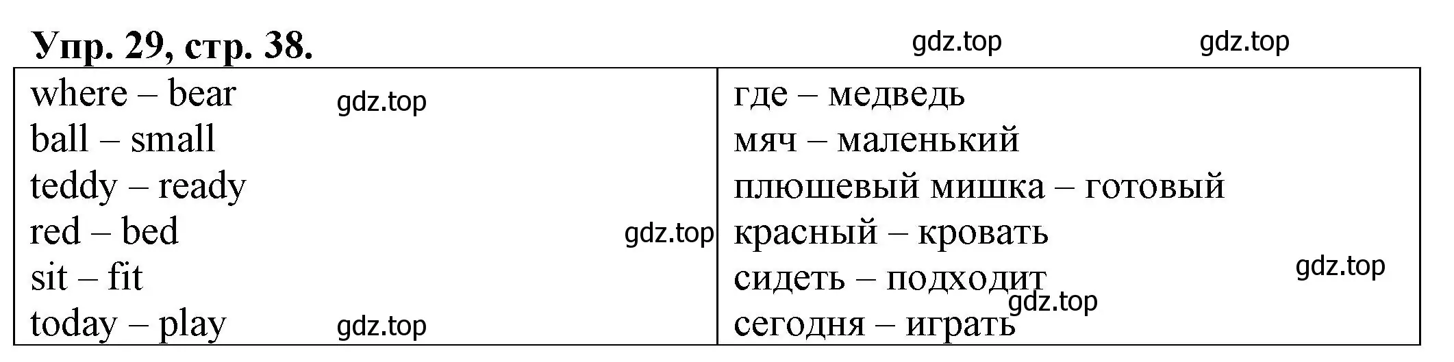 Решение номер 29 (страница 38) гдз по английскому языку 2 класс Котова, сборник упражнений