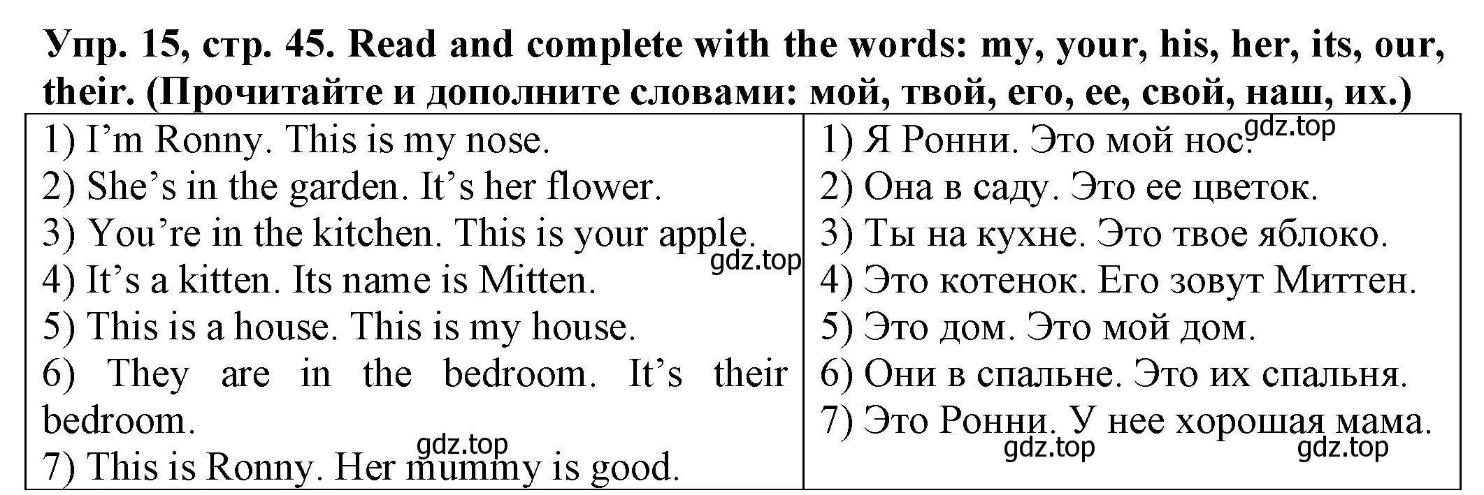 Решение номер 15 (страница 45) гдз по английскому языку 2 класс Котова, сборник упражнений