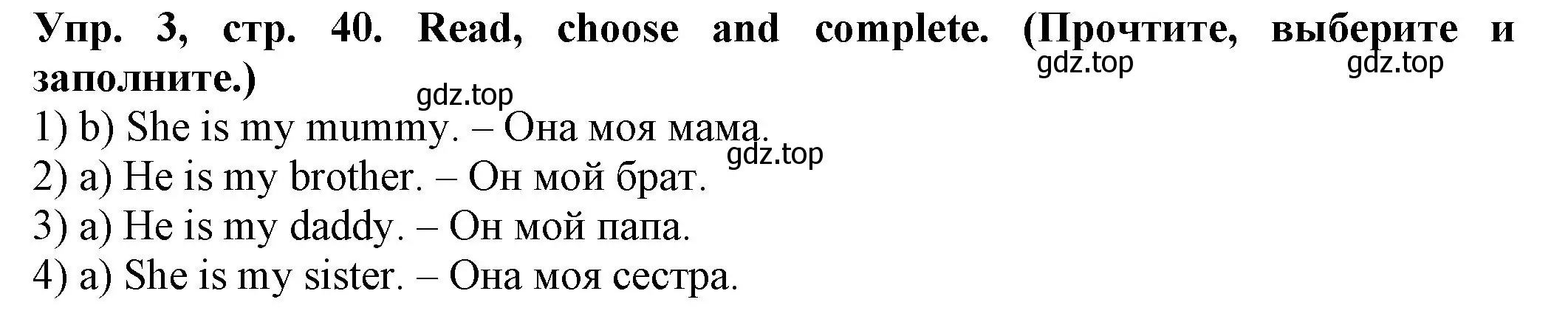 Решение номер 3 (страница 40) гдз по английскому языку 2 класс Котова, сборник упражнений