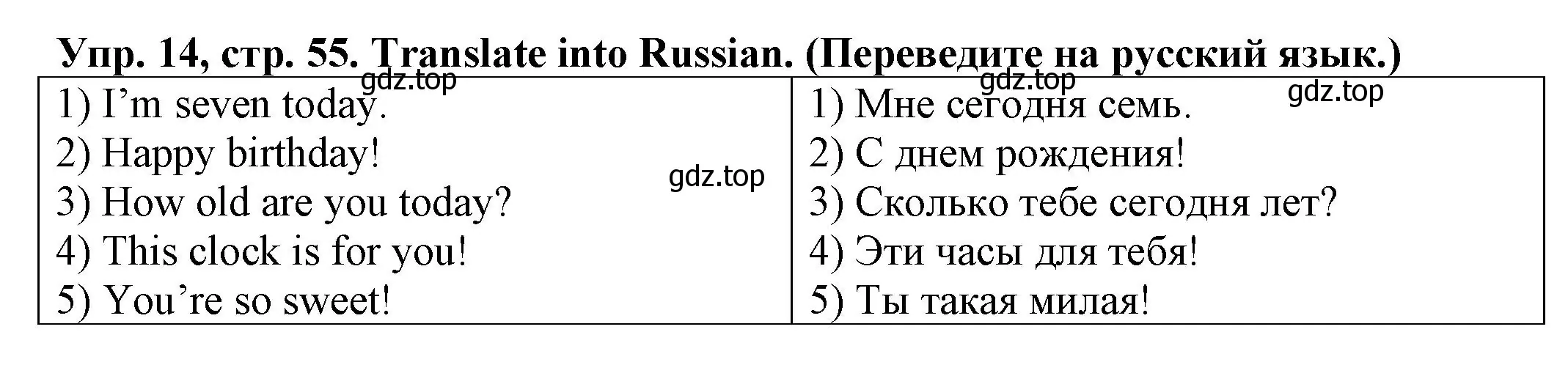 Решение номер 14 (страница 55) гдз по английскому языку 2 класс Котова, сборник упражнений