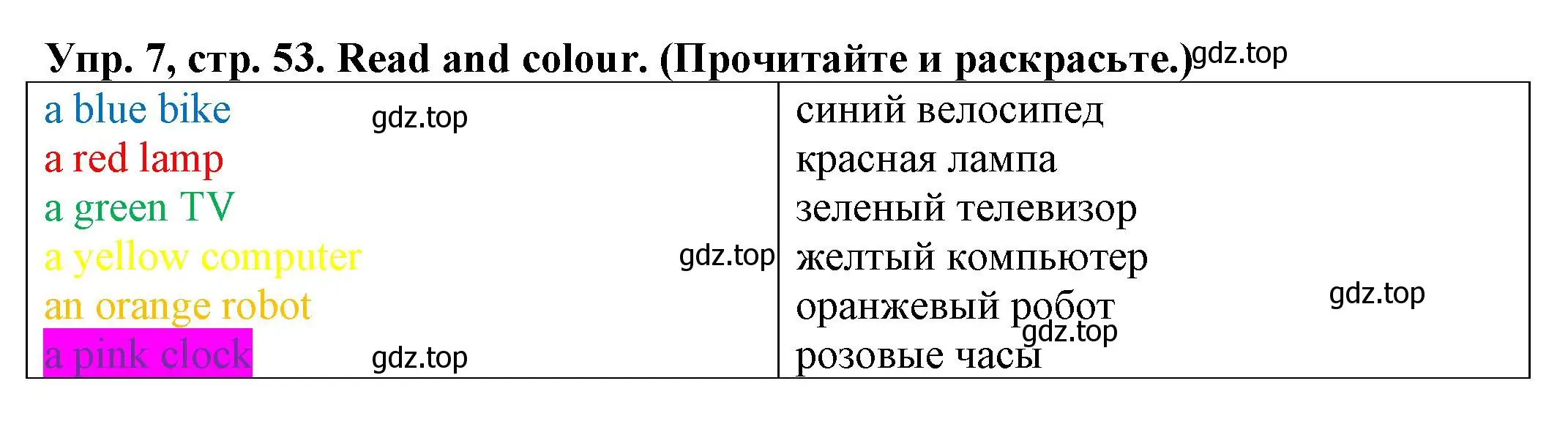 Решение номер 7 (страница 53) гдз по английскому языку 2 класс Котова, сборник упражнений