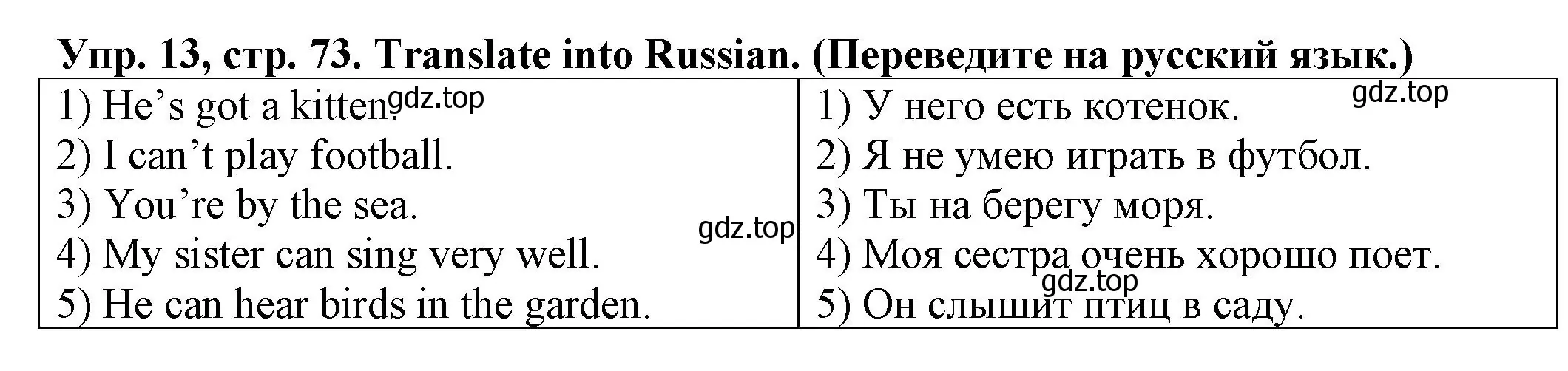 Решение номер 13 (страница 73) гдз по английскому языку 2 класс Котова, сборник упражнений