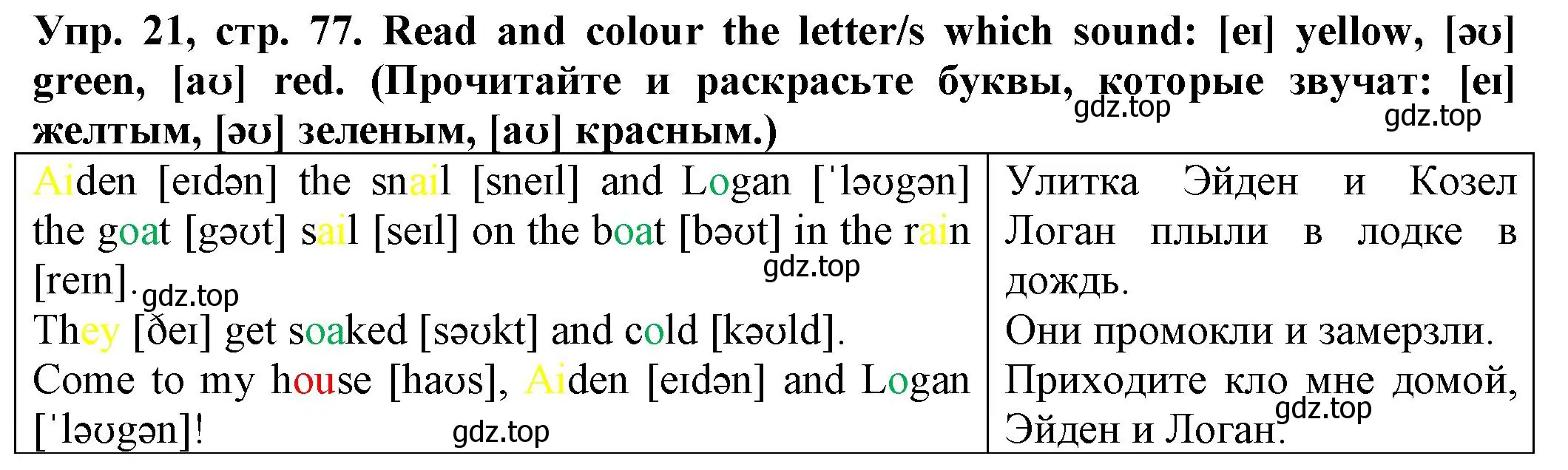 Решение номер 21 (страница 77) гдз по английскому языку 2 класс Котова, сборник упражнений