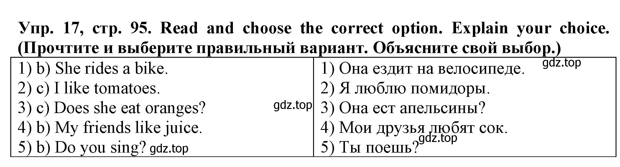 Решение номер 17 (страница 95) гдз по английскому языку 2 класс Котова, сборник упражнений