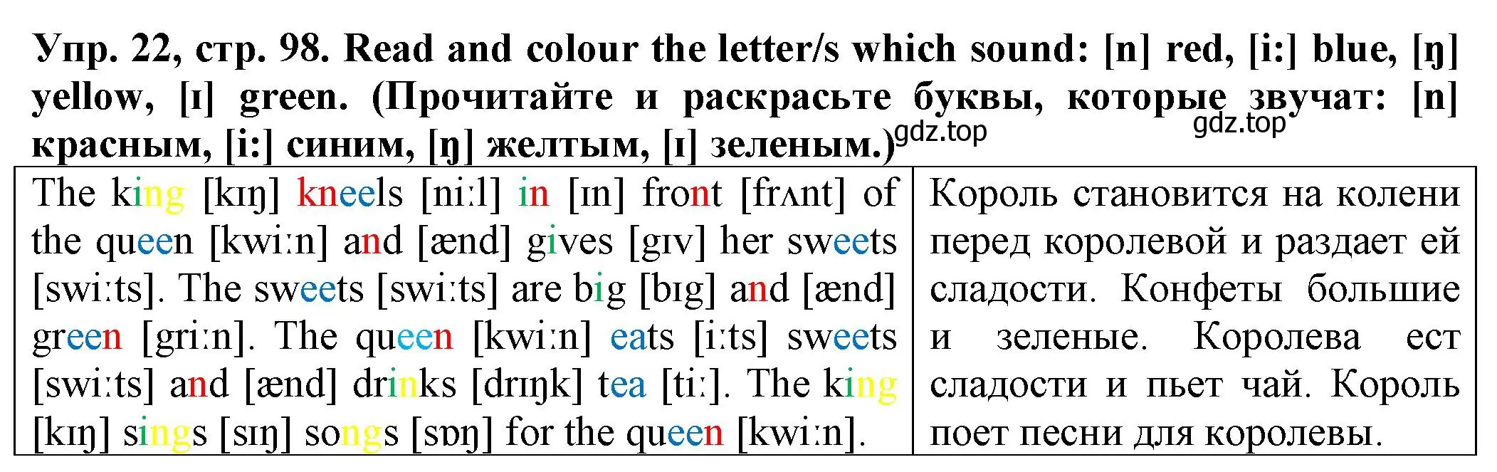 Решение номер 22 (страница 98) гдз по английскому языку 2 класс Котова, сборник упражнений