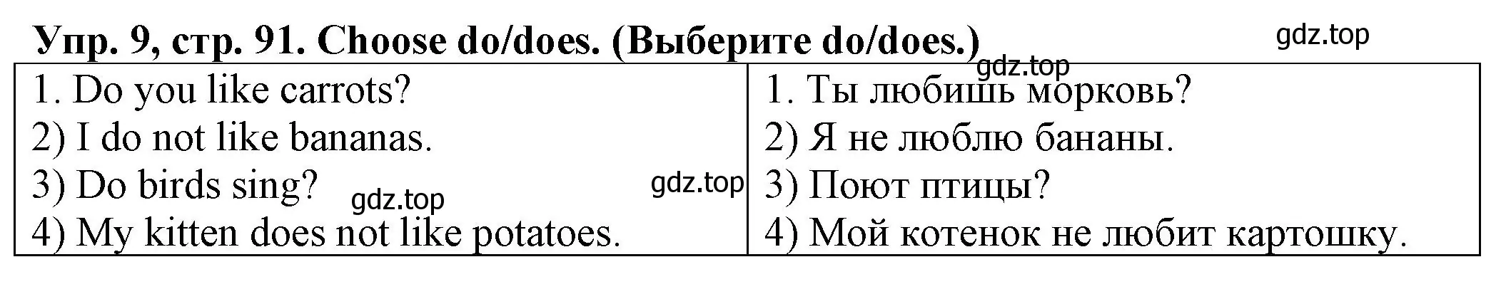 Решение номер 9 (страница 91) гдз по английскому языку 2 класс Котова, сборник упражнений