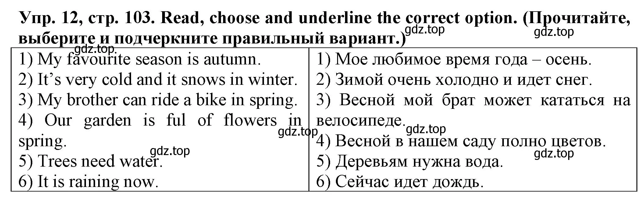 Решение номер 12 (страница 103) гдз по английскому языку 2 класс Котова, сборник упражнений