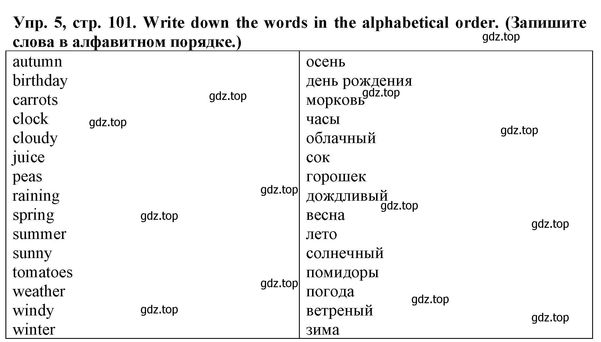 Решение номер 5 (страница 101) гдз по английскому языку 2 класс Котова, сборник упражнений