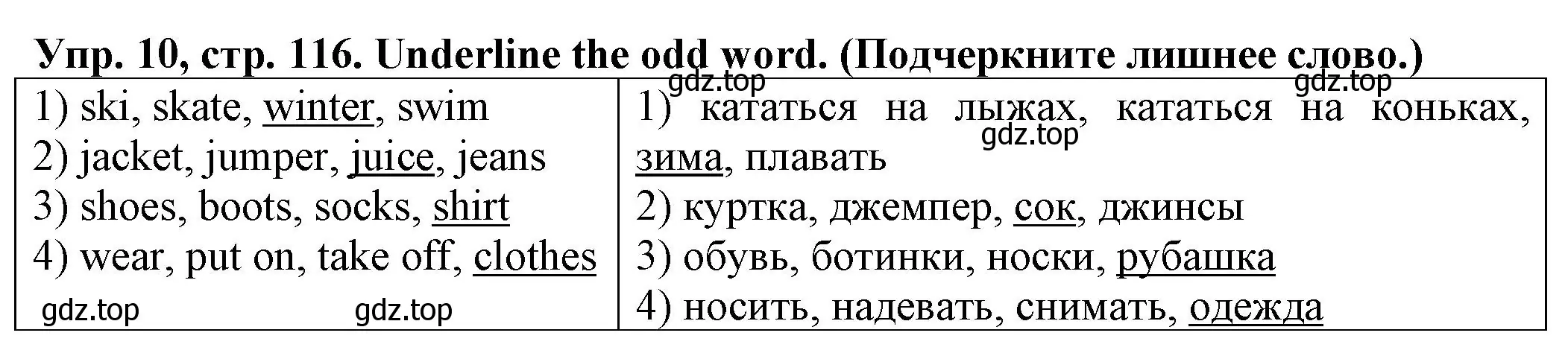 Решение номер 10 (страница 116) гдз по английскому языку 2 класс Котова, сборник упражнений