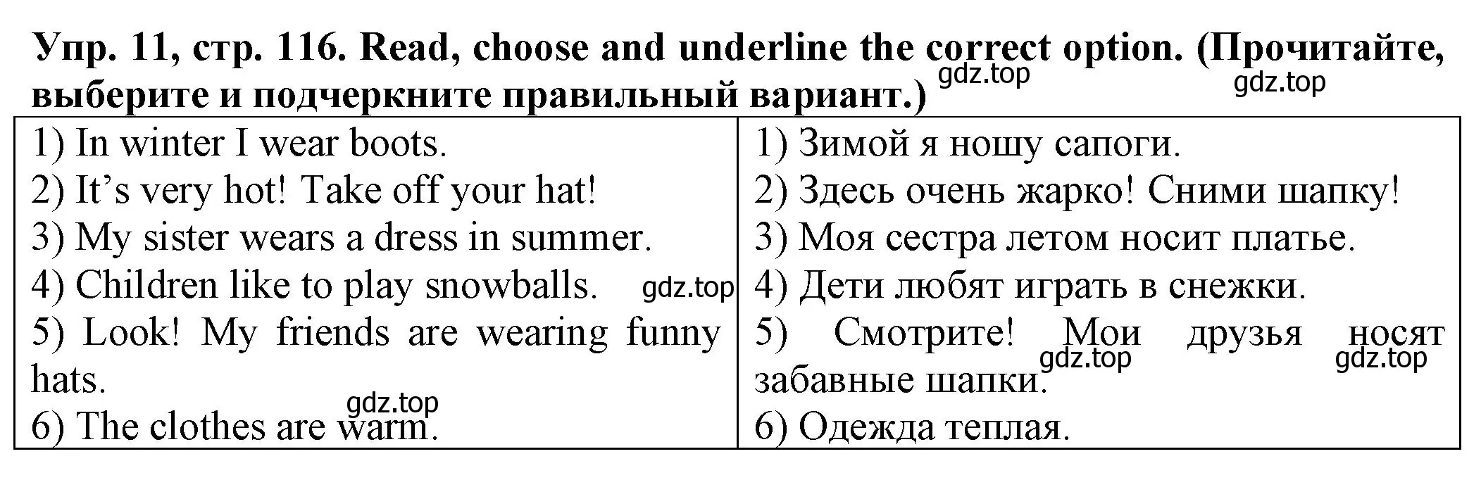 Решение номер 11 (страница 116) гдз по английскому языку 2 класс Котова, сборник упражнений