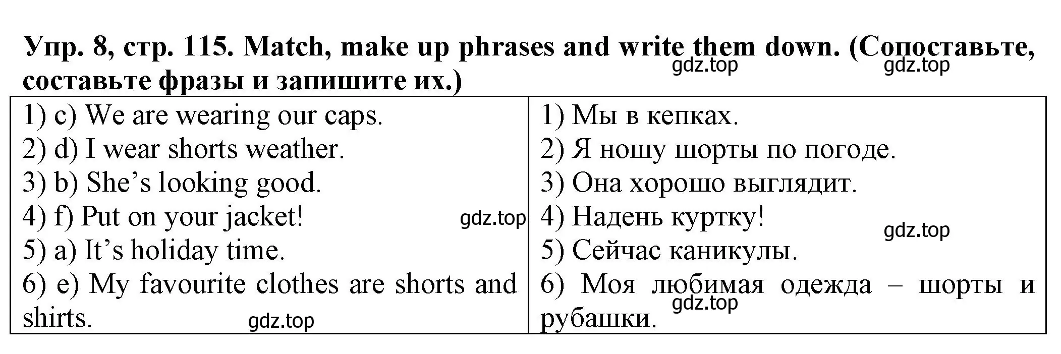 Решение номер 8 (страница 115) гдз по английскому языку 2 класс Котова, сборник упражнений