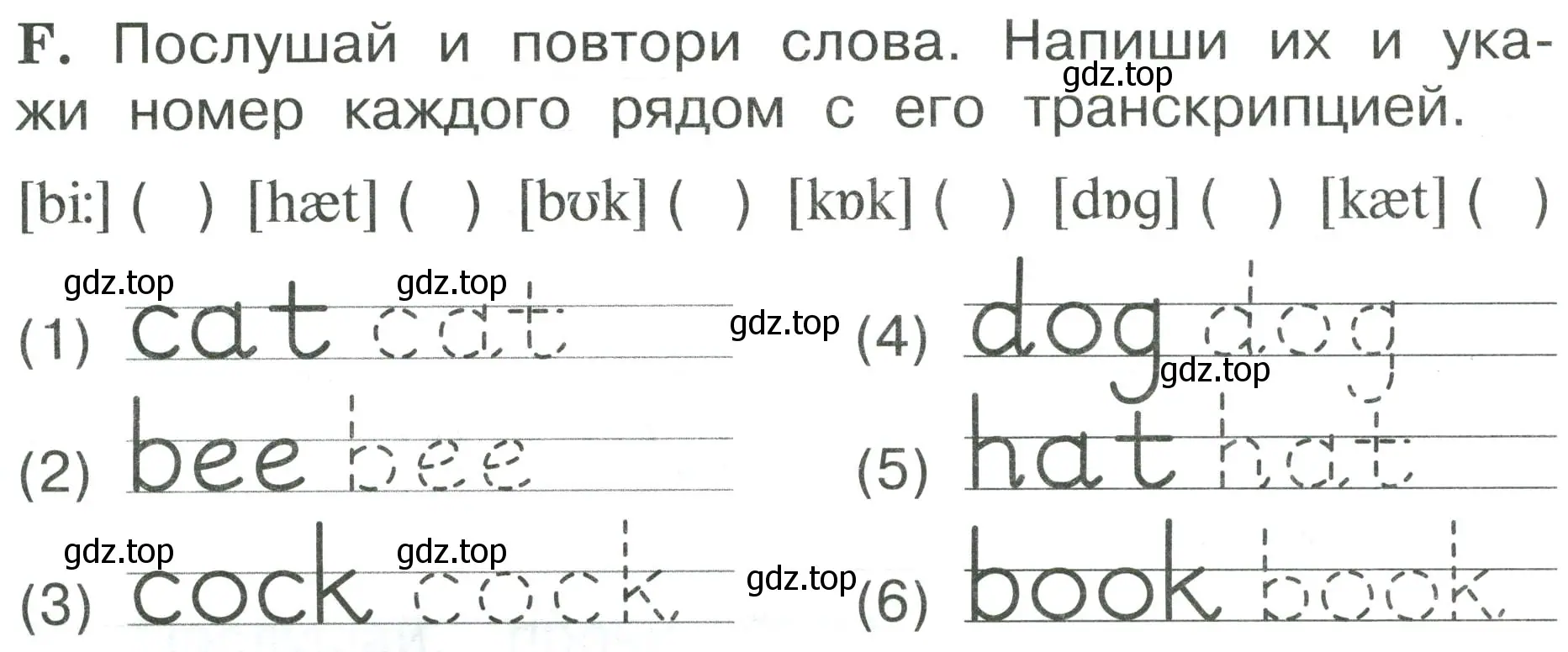 Условие номер F (страница 8) гдз по английскому языку 2 класс Вербицкая, Оралова, рабочая тетрадь