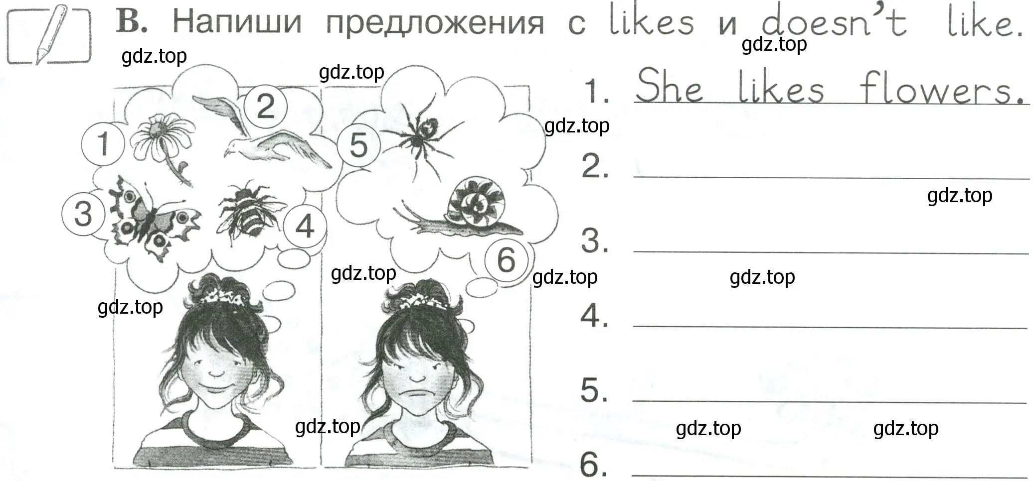 Условие номер B (страница 55) гдз по английскому языку 2 класс Вербицкая, Оралова, рабочая тетрадь