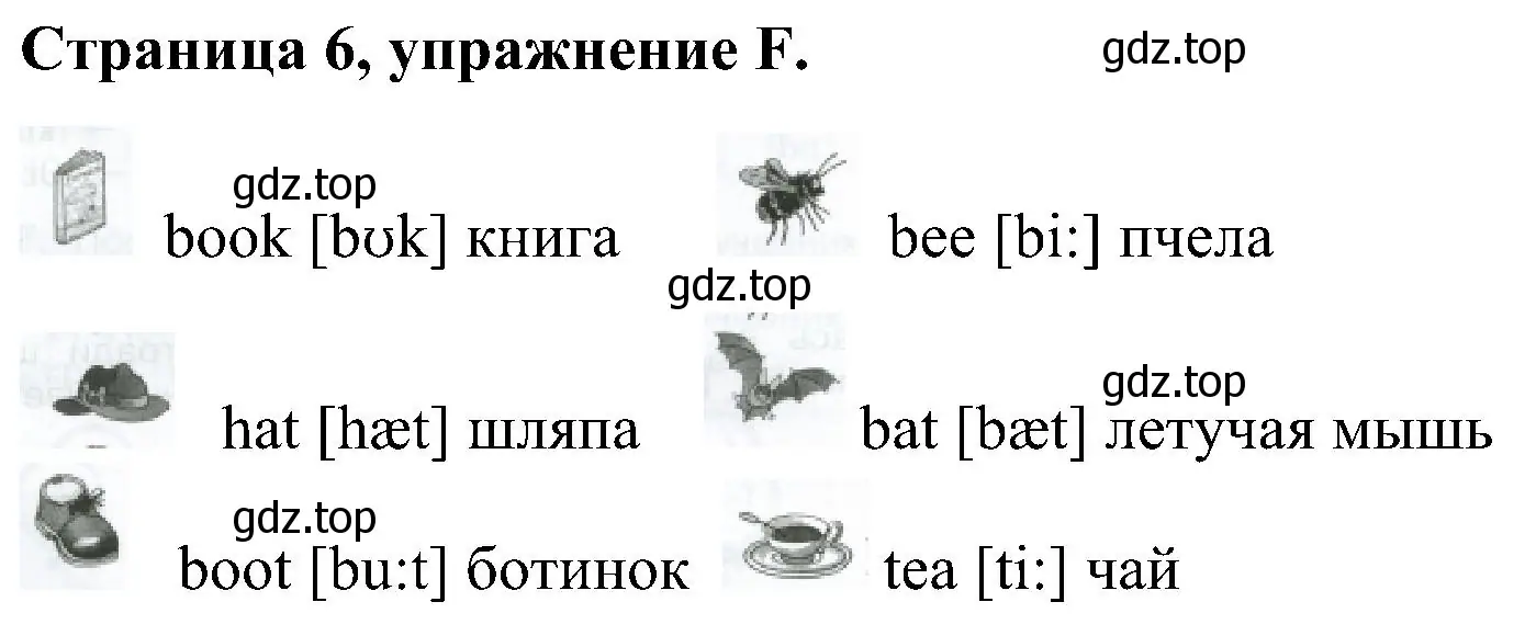 Решение номер F (страница 6) гдз по английскому языку 2 класс Вербицкая, Оралова, рабочая тетрадь