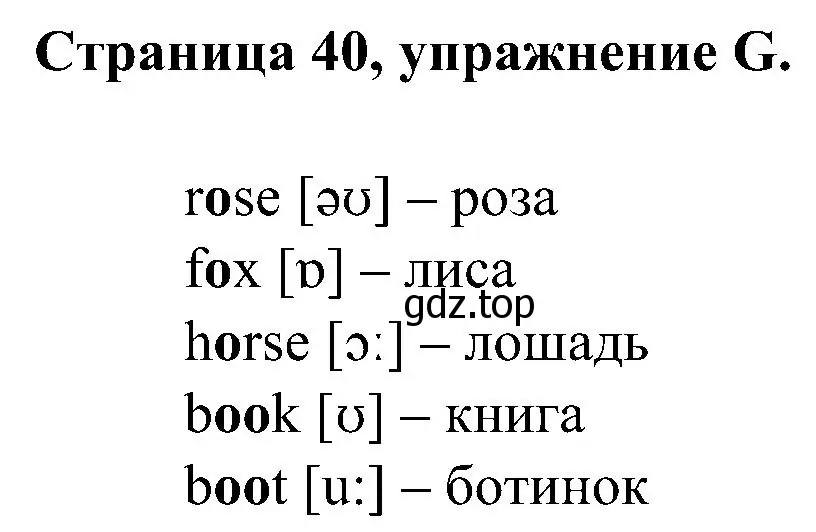 Решение номер G (страница 40) гдз по английскому языку 2 класс Вербицкая, Оралова, рабочая тетрадь