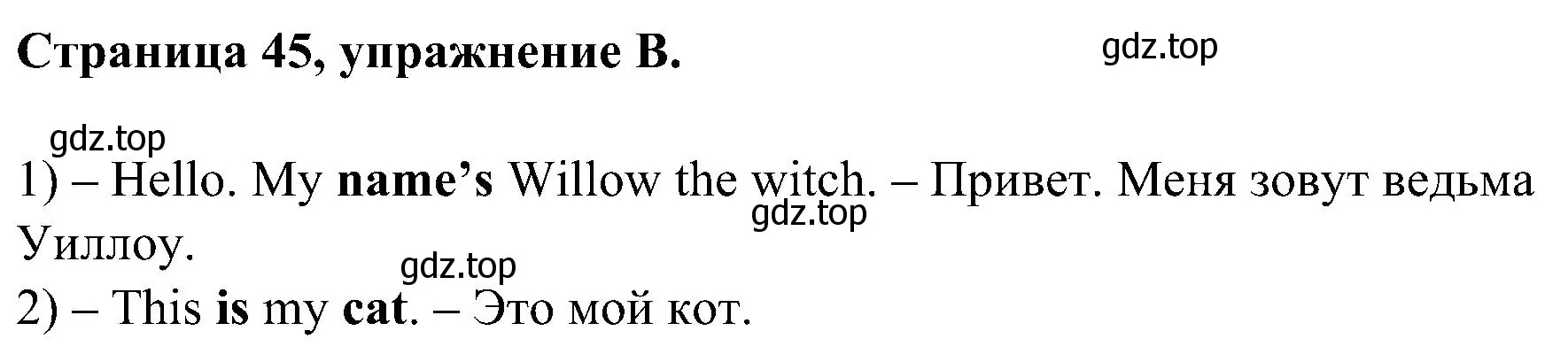 Решение номер B (страница 45) гдз по английскому языку 2 класс Вербицкая, Оралова, рабочая тетрадь