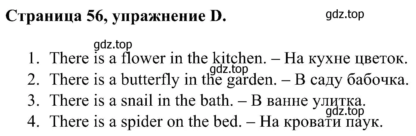 Решение номер D (страница 56) гдз по английскому языку 2 класс Вербицкая, Оралова, рабочая тетрадь