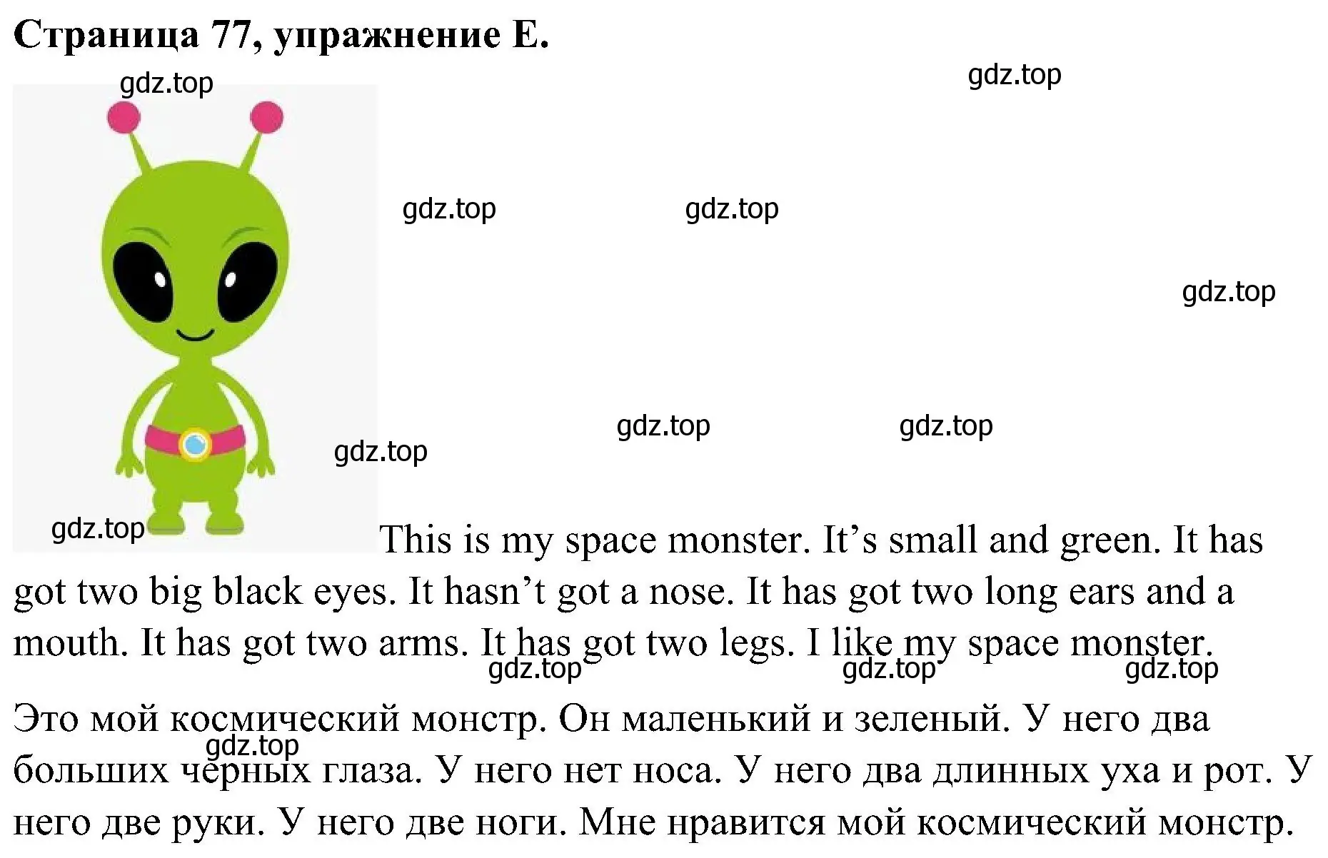 Решение номер E (страница 77) гдз по английскому языку 2 класс Вербицкая, Оралова, рабочая тетрадь