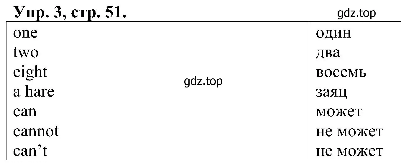 Решение номер 3 (страница 51) гдз по английскому языку 2 класс Верещагина, Бондаренко, рабочая тетрадь