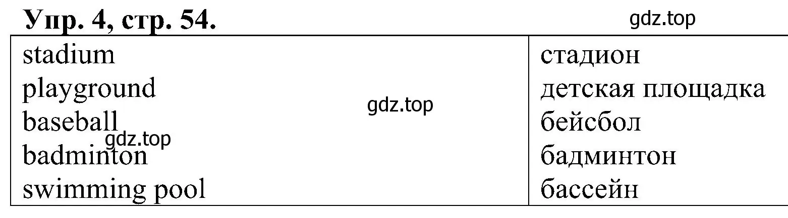 Решение номер 4 (страница 54) гдз по английскому языку 2 класс Верещагина, Бондаренко, рабочая тетрадь