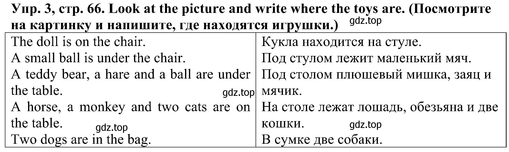 Решение номер 3 (страница 66) гдз по английскому языку 2 класс Верещагина, Бондаренко, рабочая тетрадь