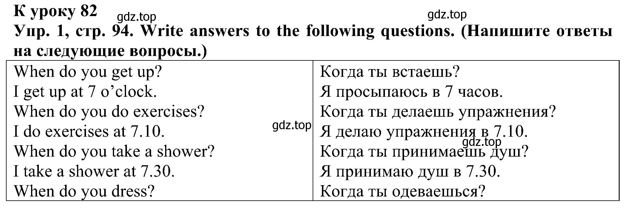 Решение номер 1 (страница 94) гдз по английскому языку 2 класс Верещагина, Бондаренко, рабочая тетрадь