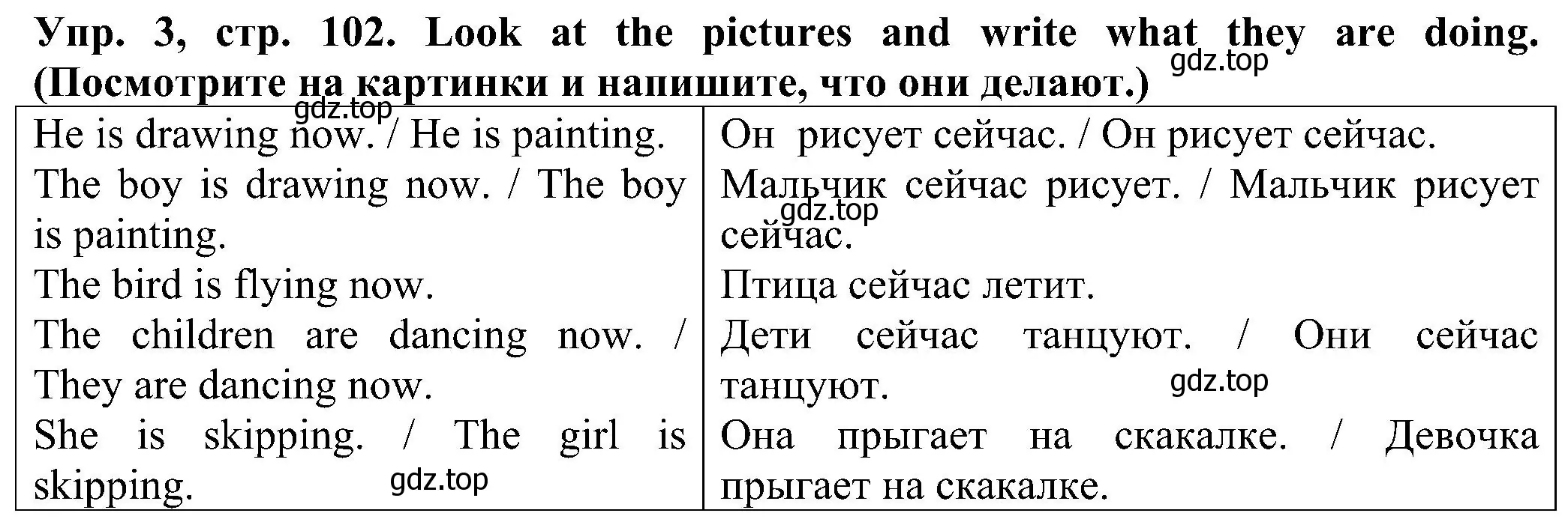 Решение номер 3 (страница 102) гдз по английскому языку 2 класс Верещагина, Бондаренко, рабочая тетрадь