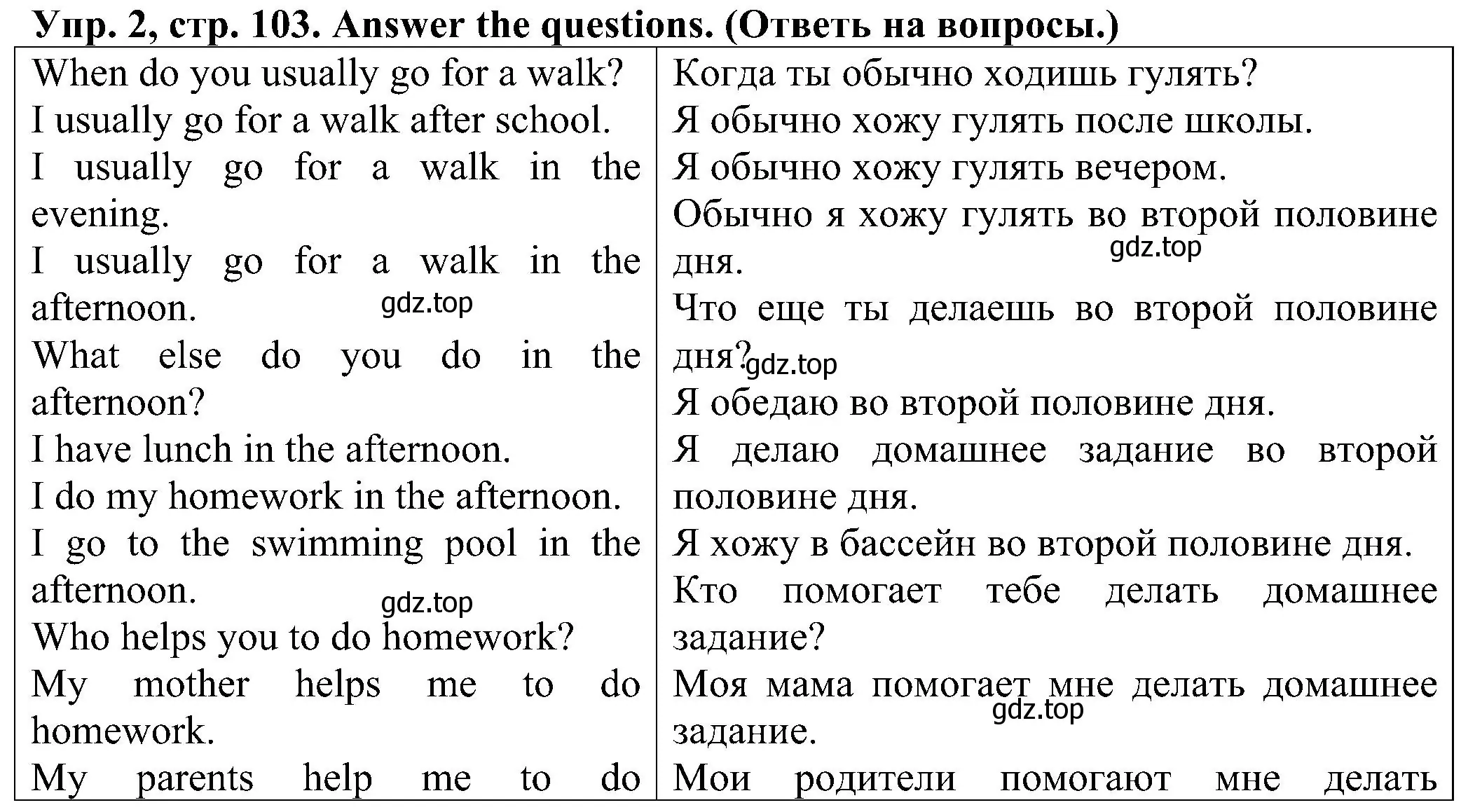 Решение номер 2 (страница 103) гдз по английскому языку 2 класс Верещагина, Бондаренко, рабочая тетрадь